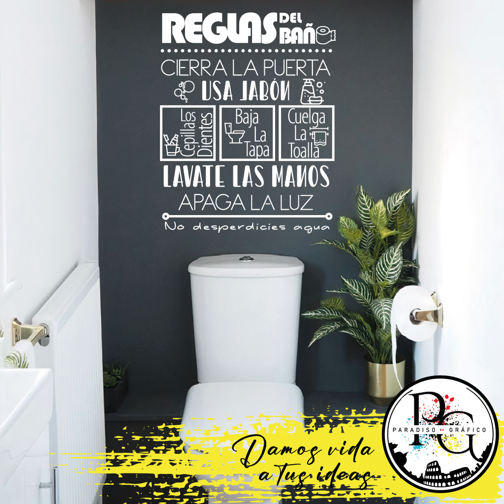 Reglas Del BaÑo Mod001 Paradiso Grafico 6275