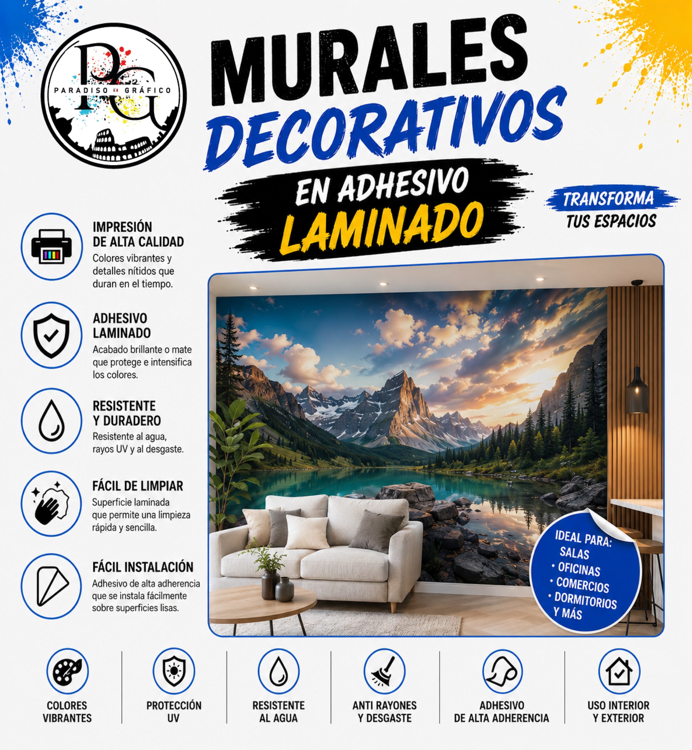Mural Adhesivo Alta Adherencia